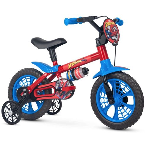 Bicicleta Infantil Aro 12 - Homem Aranha - Azul e Vermelho - Nathor