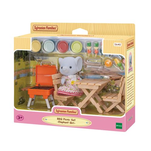 Sylvanian Families - Conjunto Piquenique e Churrasco - Menina Elefante - Epoch