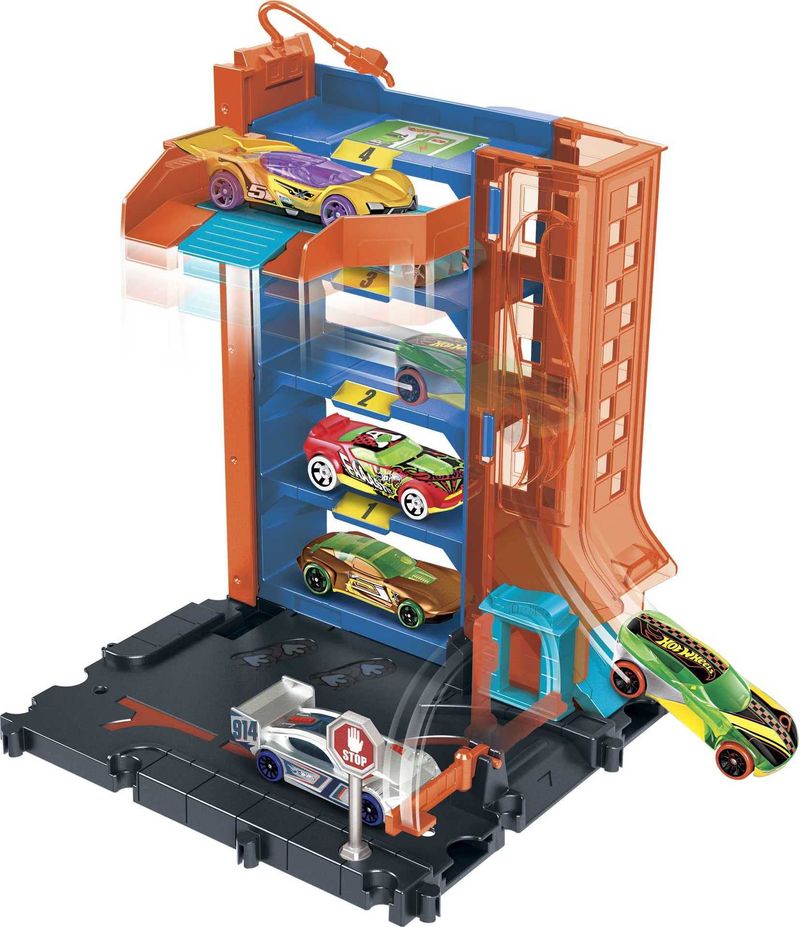 Pista-Hot-Wheels-com-Carrinho---City---Estacionamento-no-Centro-da-Cidade---Mattel-3
