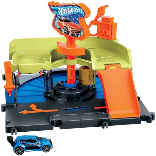 Pista Hot Wheels com Carrinho - City - Lava-Rápido Express no Centro da Cidade - Mattel