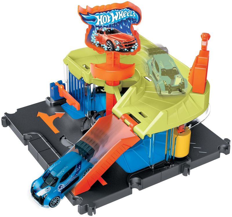 Pista-Hot-Wheels-com-Carrinho---City---Lava-Rapido-Express-no-Centro-da-Cidade-3