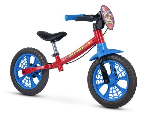 Bicicleta Infantil Aro 12 - Balance Bike - Homem Aranha - Azul e Vermelho - Nathor