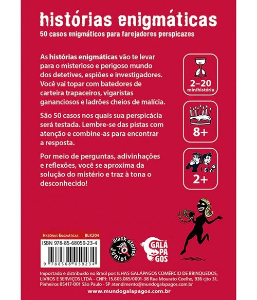 Jogo Histórias Enigmáticas - Red Stories - Galápagos