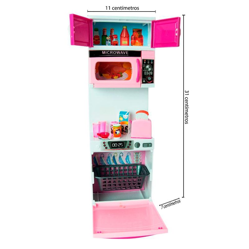 Mini-Cozinha-de-Boneca---My-Happy-Kitchen---Fogao-e-Micro-ondas---31cm-x-11cm---Yes-Toys-1