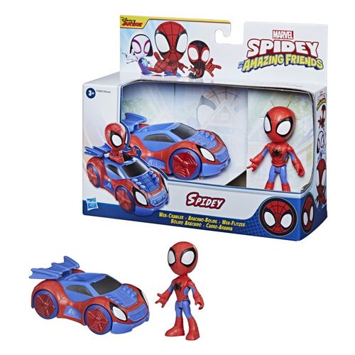 Veículo de Roda Livre com Mini Figura - Spidey and His Amazing Friends - Homem-Aranha e Carro-Aranha - Hasbro