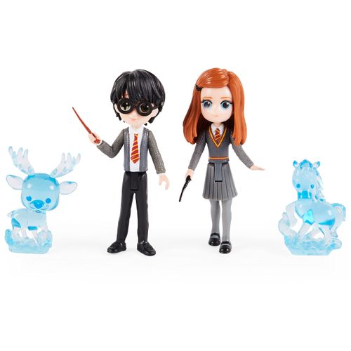 Conjunto de Mini Figuras - Harry Potter - Harry e Ginny Weasley com Patronos - Sunny