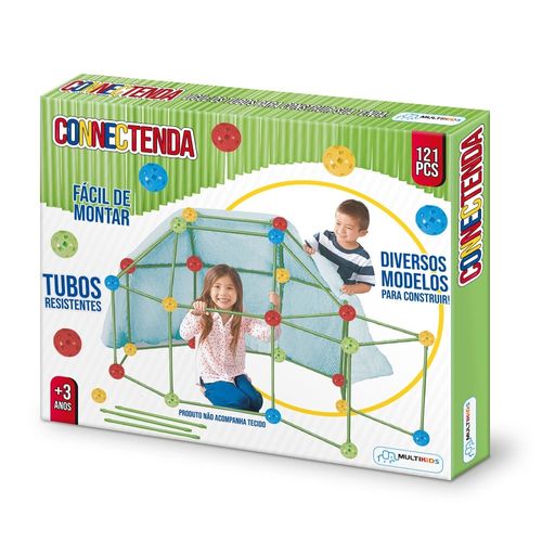 Brinquedo Connectenda - Peças para Construção com Tubos - 121 Peças - Multikids