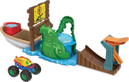 Hot Wheels Pista com Carrinho - Monster Trucks - Ataque do Crocodilo Faminto - Mattel