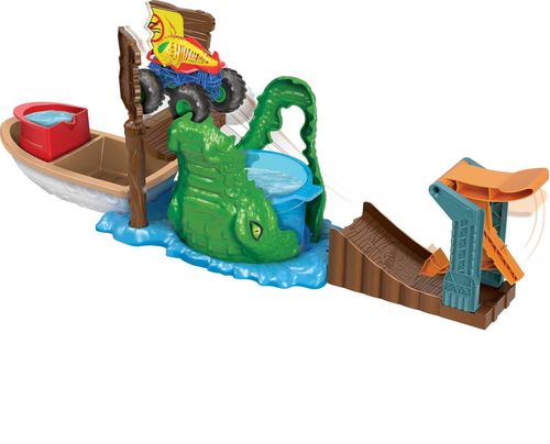 Hot Wheels Pista com Carrinho - Monster Trucks - Ataque do Crocodilo Faminto - Mattel