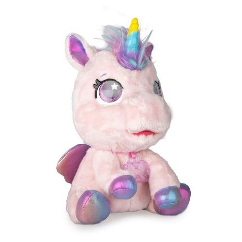 Pelúcia Interativa - My Baby Unicorn - Club Petz - Rosa Claro com Lilás - 25 cm - Multikids