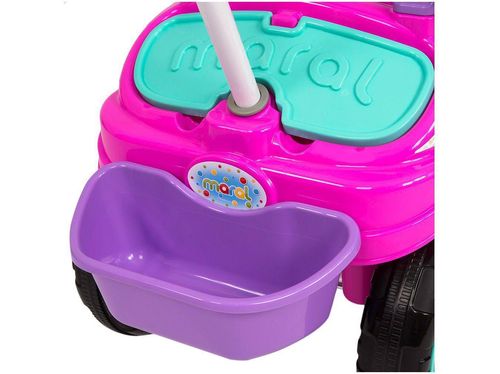 Triciclo Infantil com Empurrador - Triciclo Baby City - Rosa - Maral