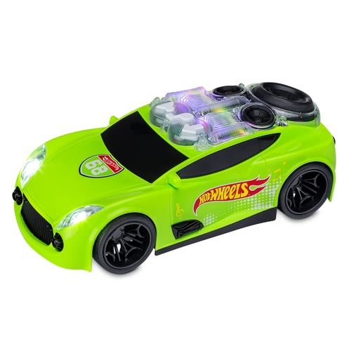 Carro Hot Wheels Turbo com Luz e Som - Auto-Falantes - Verde - Multikids