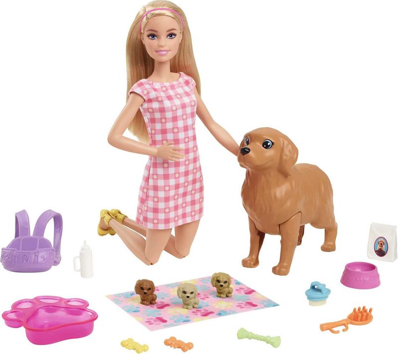 HCK75---Boneca-Barbie-com-Pet---Filhotinhos-Recem-Nascidos---Loira-1