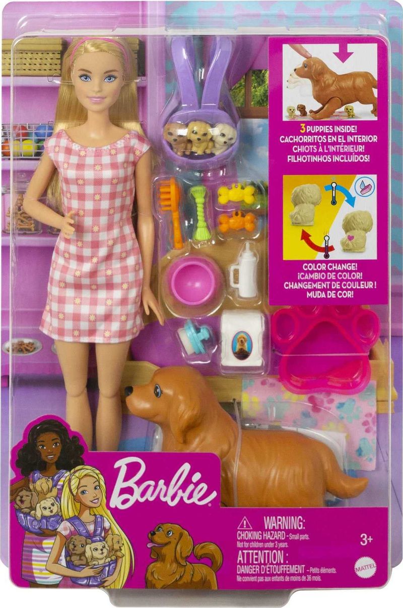 HCK75---Boneca-Barbie-com-Pet---Filhotinhos-Recem-Nascidos---Loira-2