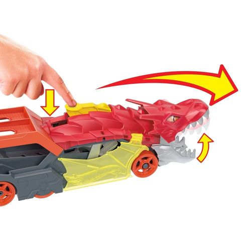 Lançador Hot Wheels com Carrinho - City - Reboque de Dragão - Mattel