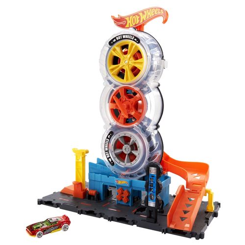 Conjunto de Pista com Carrinho - Hot Wheels City - Super Loja de Pneus - Mattel