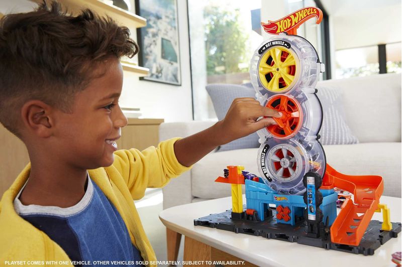 HDP02---Conjunto-de-Pista-com-Carrinho---Hot-Wheels-City---Super-Loja-de-Pneus-6