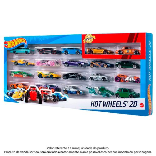 Conjunto Hot Wheels - Pacote com 20 Carrinhos Sortidos - Mattel
