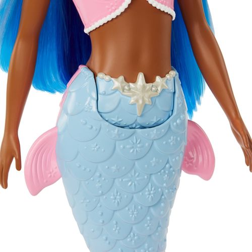 Boneca Barbie Dreamtopia - Sereia - Cabelo Azul - Tiara Branca - Negra - Mattel