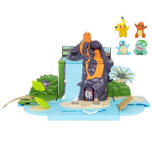 Playset com Mini Figura - Maleta Vulcão - Batalha Pokémon - Sunny