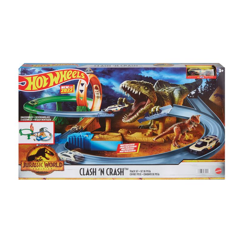 HJC53---Pista-Hot-Wheels-com-Carrinho---Clash--N-Crash---Jurassic-World-Dominion-5