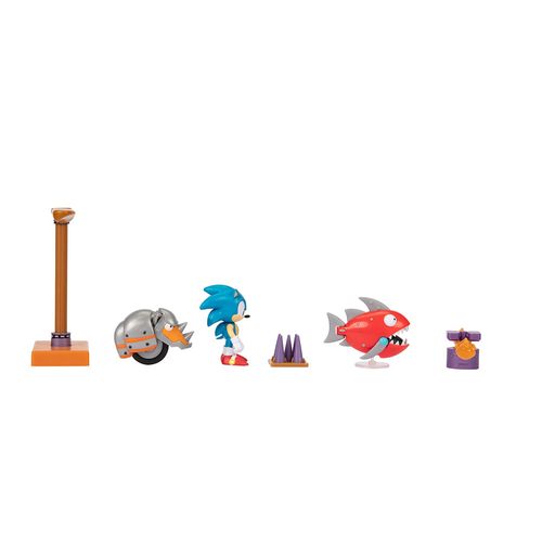 Conjunto de Mini Figuras - Sonic - The Hedgehog - Set Diorama - Clássico - Candide