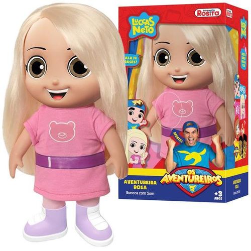 Boneca de Vinil com Som - Jessie - Aventureira Rosa - 27 cm - Luccas Neto - Nova Brink