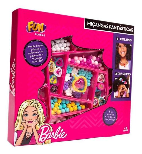 Kit Miçangas Fantásticas Barbie - Kit Colares e Pulseiras - Fun