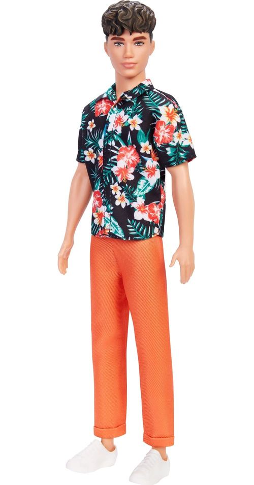 Boneco Ken Fashionista com Estojo - Camisa Havaiana Floral - 184 - Mattel