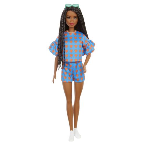 Boneca Barbie Fashionista com Estojo - Conjunto de Coração - Negra - 172 - Mattel