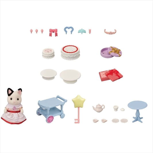 4-Sylvanian-Families---Conjunto-Hora-da-Festa---Menina-Gata-Malhada---Epoch