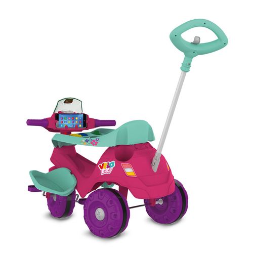 Triciclo Infantil - Velobaby Passeio e Pedal - Rosa - Bandeirante