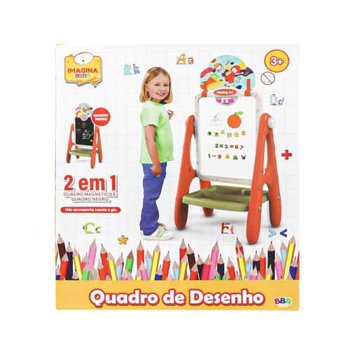 Quadro de Desenho 2 em 1 - Quadro Magnético e Quadro Negro - BBR Toys