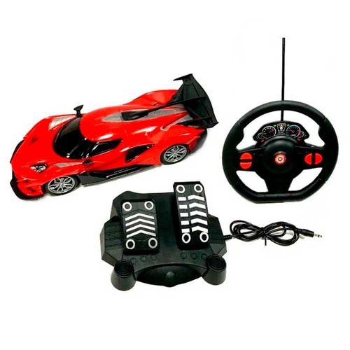 Carrinho de Controle Remoto - Thunder Vermelho - Racing Control - 27cm- 1:16 - Multikids