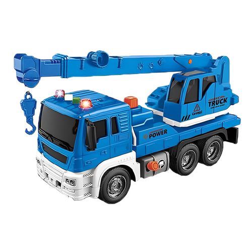 Caminhão Guindaste com Fricção - TruckCar Luz e Som - Azul - 25cm - 1:16 - Yes Toys