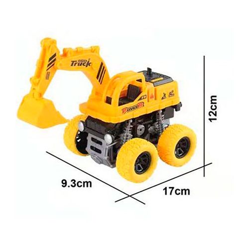 Mini Escavadeira de Fricção - 4x4 - Giro 360 - Amarela - 18 cm - Yes Toys