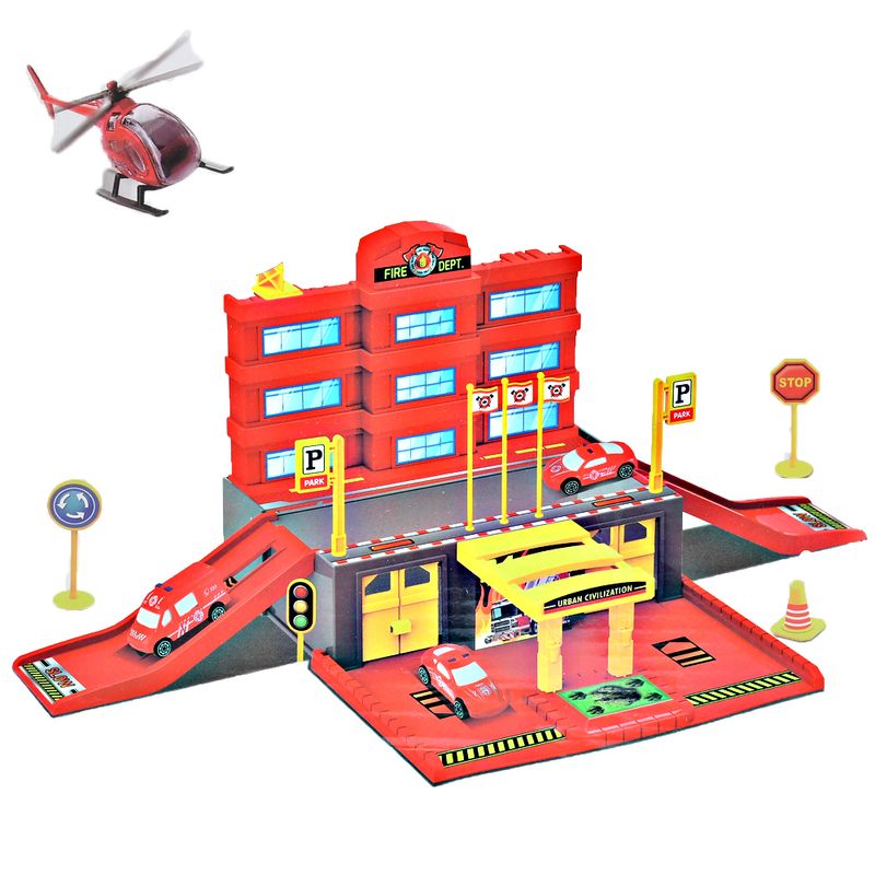1-Playset-Base-dos-Bombeiros-com-Mini-Veiculos---Hot-Speeds---Veiculos-de-Resgate