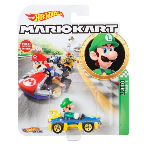 Carrinho Hot Wheels - Luigi - Mario Kart - Mach 8 - 1:64 - Mattel