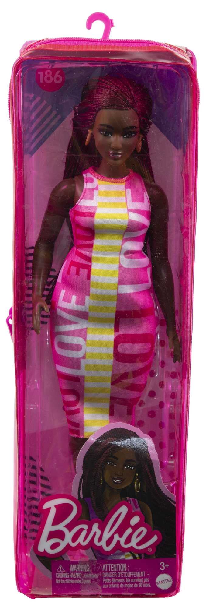 Boneca-Barbie-Fashionista-com-Estojo---Vestido-Love---Cabelos-Trancados---Negra---186---Mattel-5