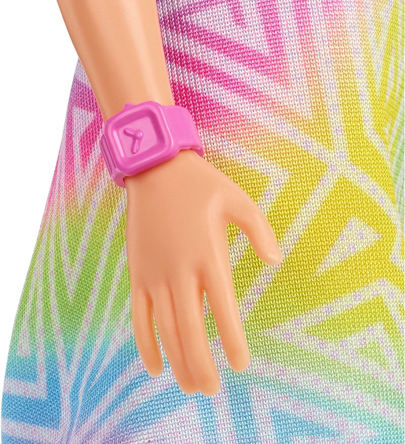 Boneca-Barbie-Fashionista-com-Estojo---Loira-com-Mecha-Rosa---Vestido-Colorido---190---Mattel-3