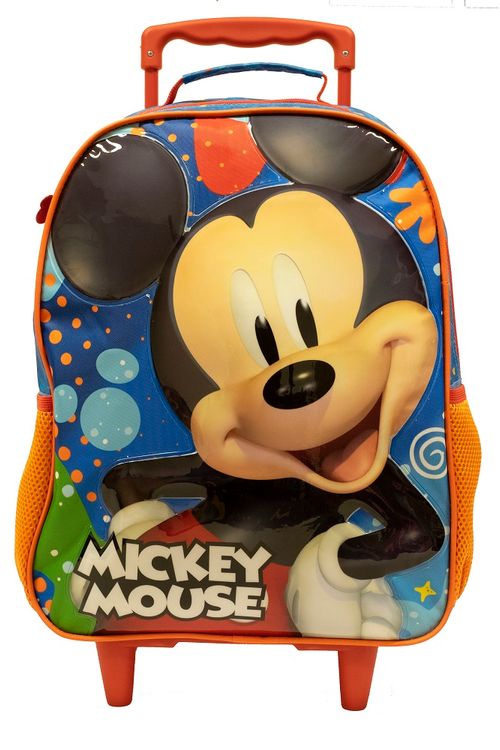 Mochila de Rodinhas - Mickey Mouse - Tam 14 - Laranja - Xeryus