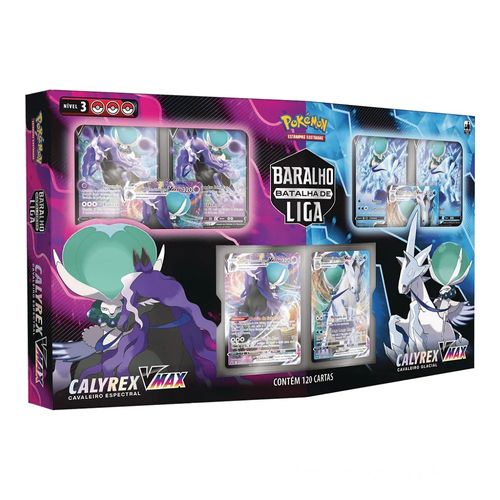 Box de Cartas Pokémon - Calyrex Vmax - Batalha de Liga Pokémon - Copag