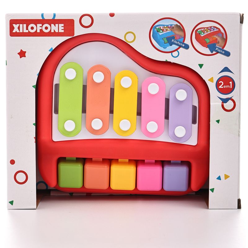 2-Brinquedo-Musical-2-em-1---Xilofone-e-Piano---Vermelho---ST-Import