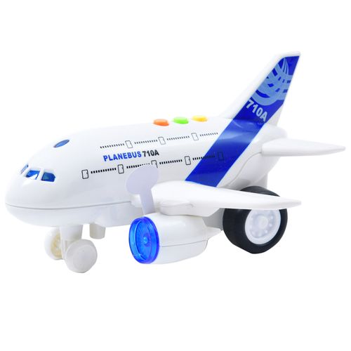 Avião de Fricção com Luz e Som - Planebus 710A - ST Import