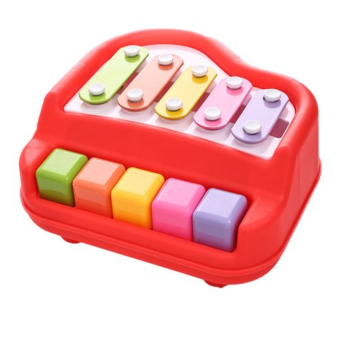 Brinquedo Musical 2 em 1 - Xilofone e Piano - Vermelho - 17cm - ST Import