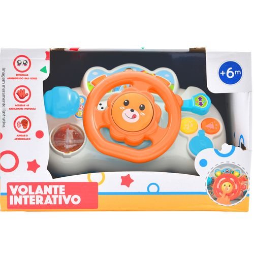 Brinquedo Musical - Volante Interativo - Laranja - 23cm - ST Import