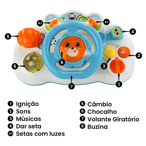 Brinquedo Musical - Volante Interativo - Azul -  ST Import