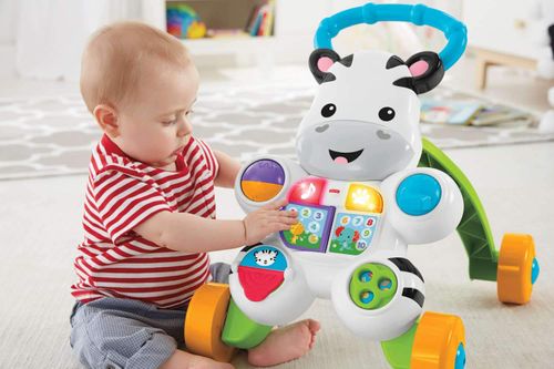 Andador Musical Interativo - Apoiador Zebra com Luzes e Música - Fisher-Price