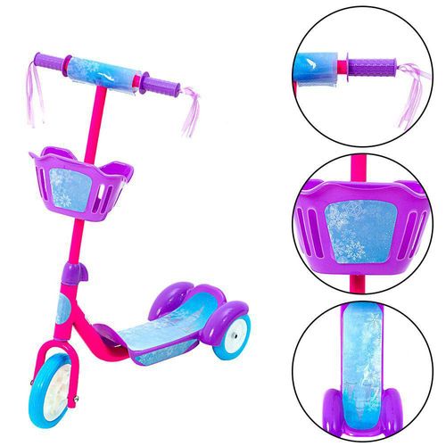 Patinete Infantil - Triline com Cesto - Rosa - BBR Toys
