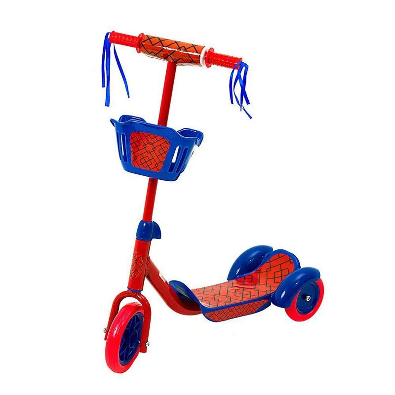 1-Patinete-Infantil---Triline-com-Cesto---Vermelho---BBR-Toys